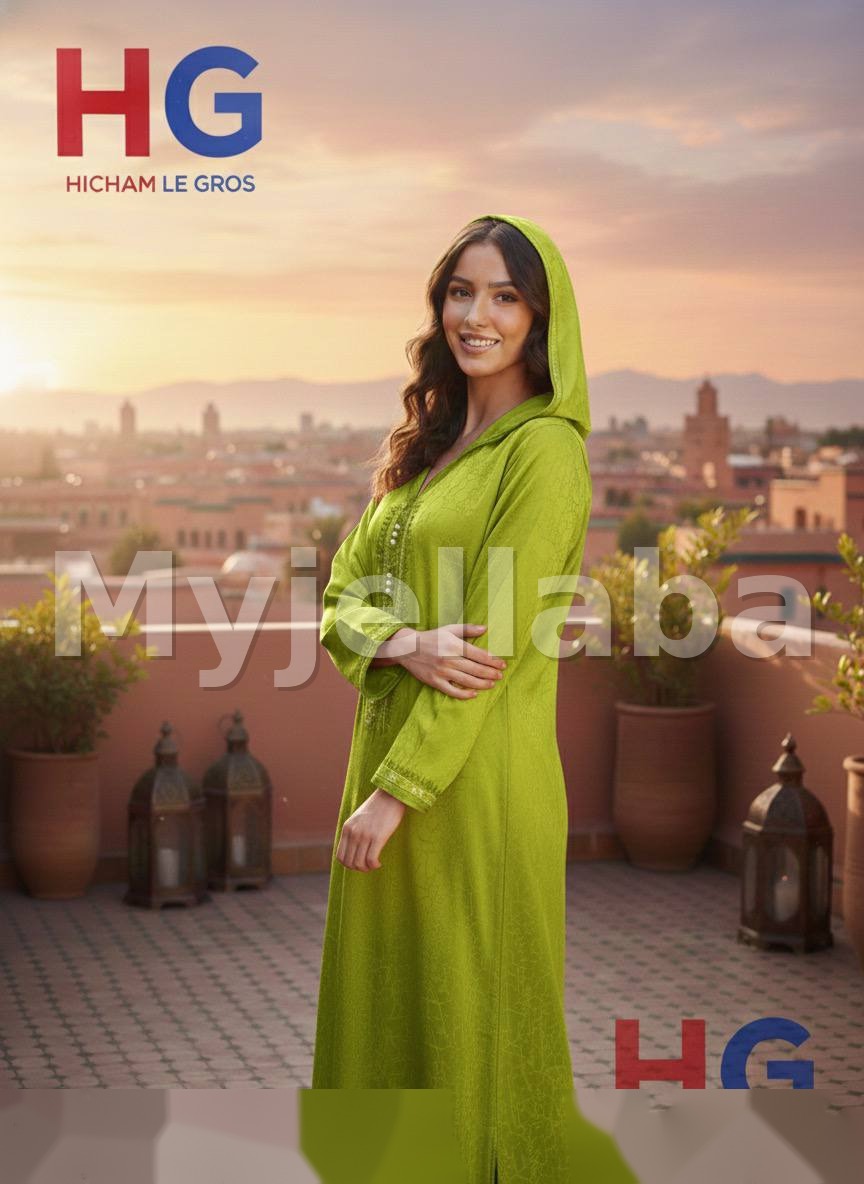 Jellaba Moderne Citron Vert