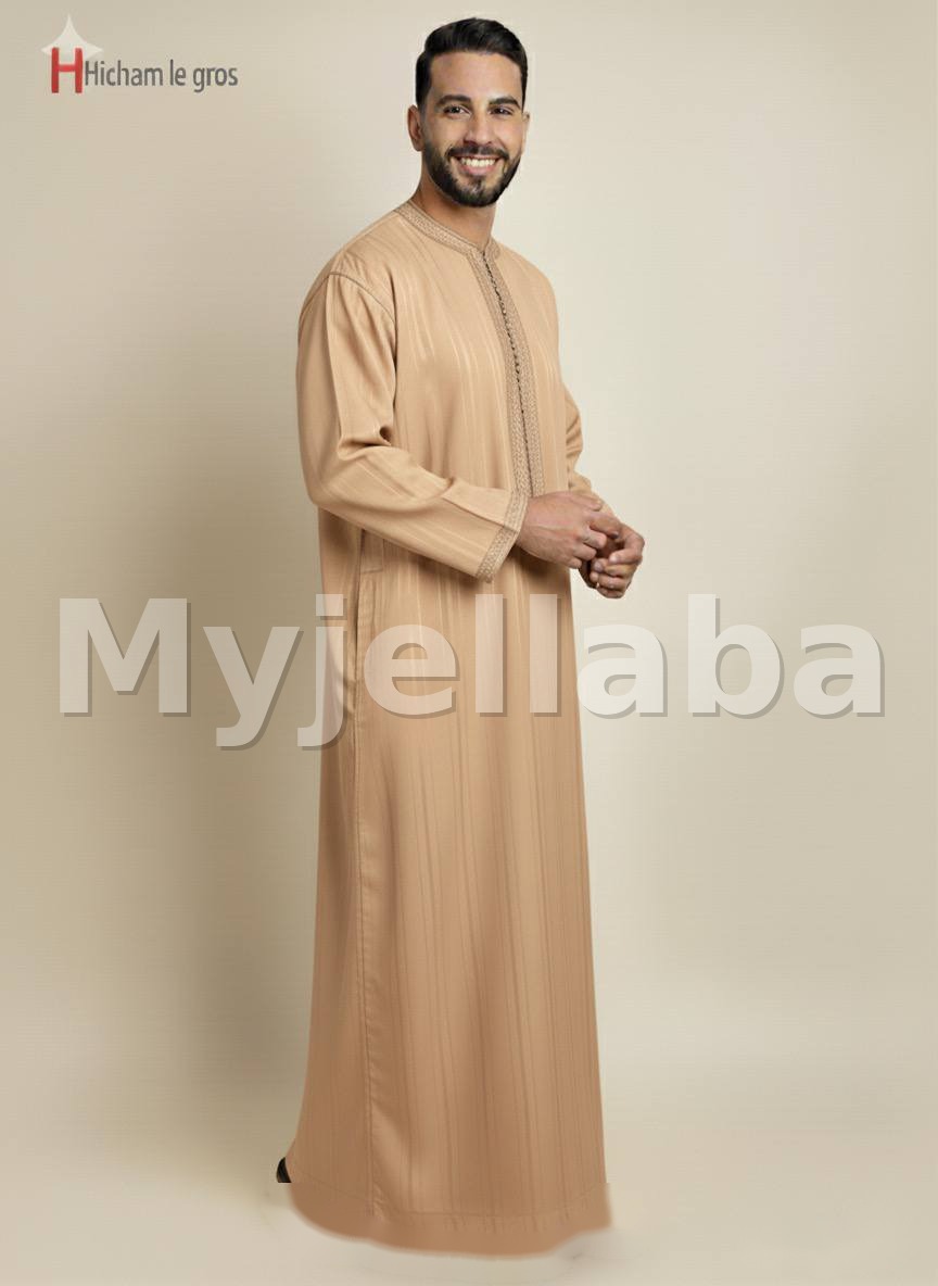 Jellaba Homme Rayée Sable