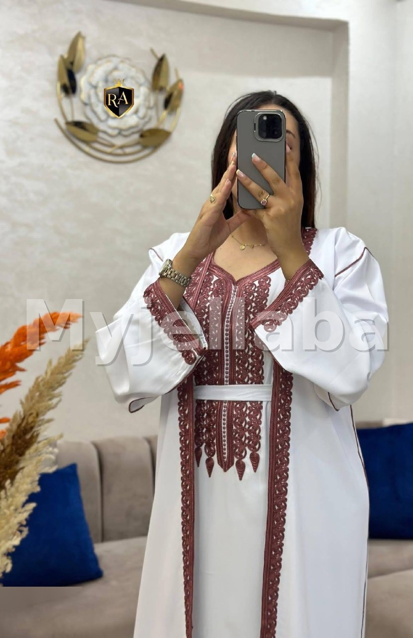 Jellaba Moderne Royale Bleu Indigo et Argent - 13