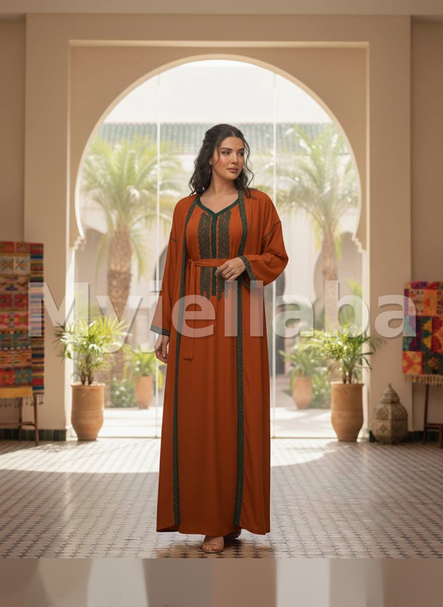 Jellaba Moderne Royale Bleu Indigo et Argent - 20