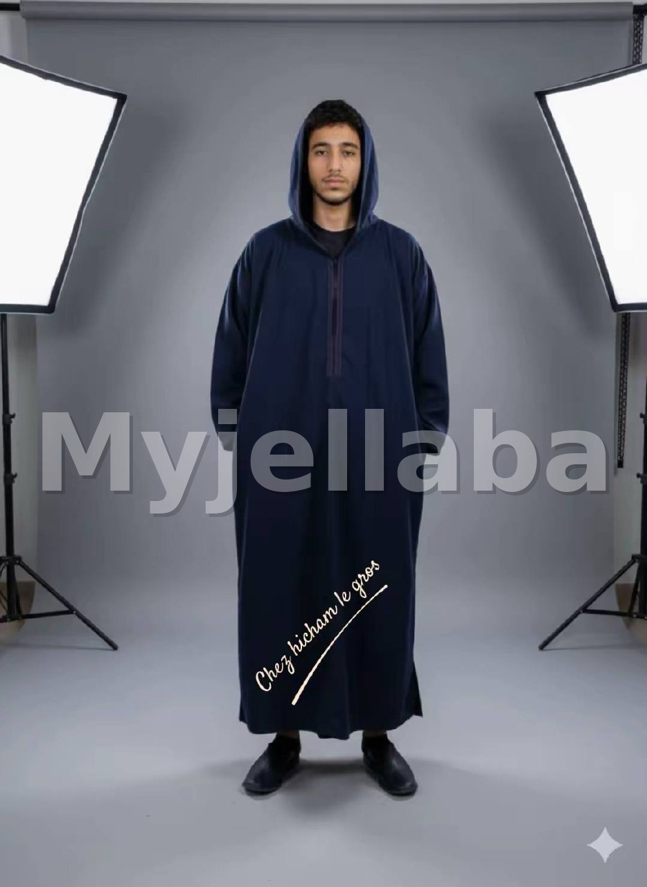 Jellaba Homme Bleu Marine Moderne