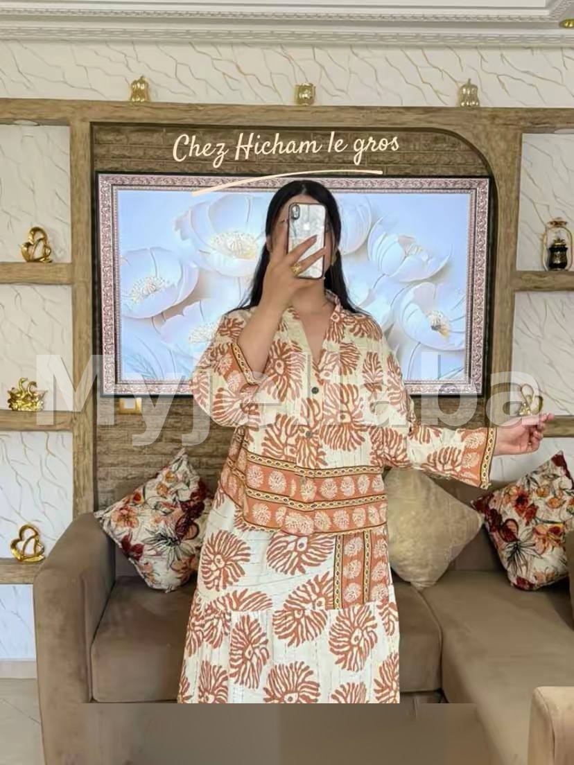 Ensemble deux pièces motif floral africain - 8