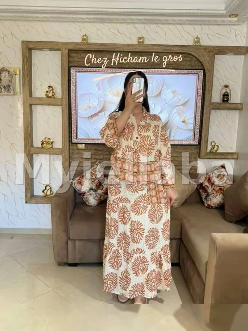 Ensemble deux pièces motif floral africain - 14