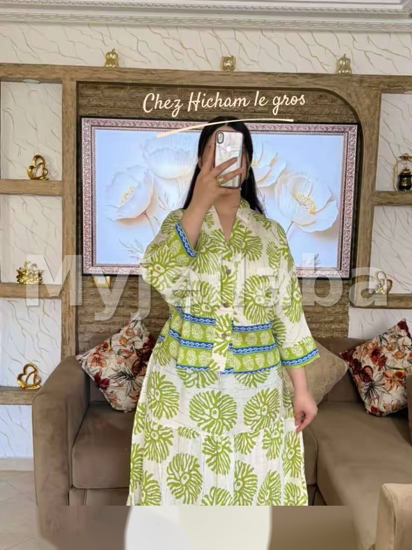 Ensemble deux pièces motif floral africain - 9