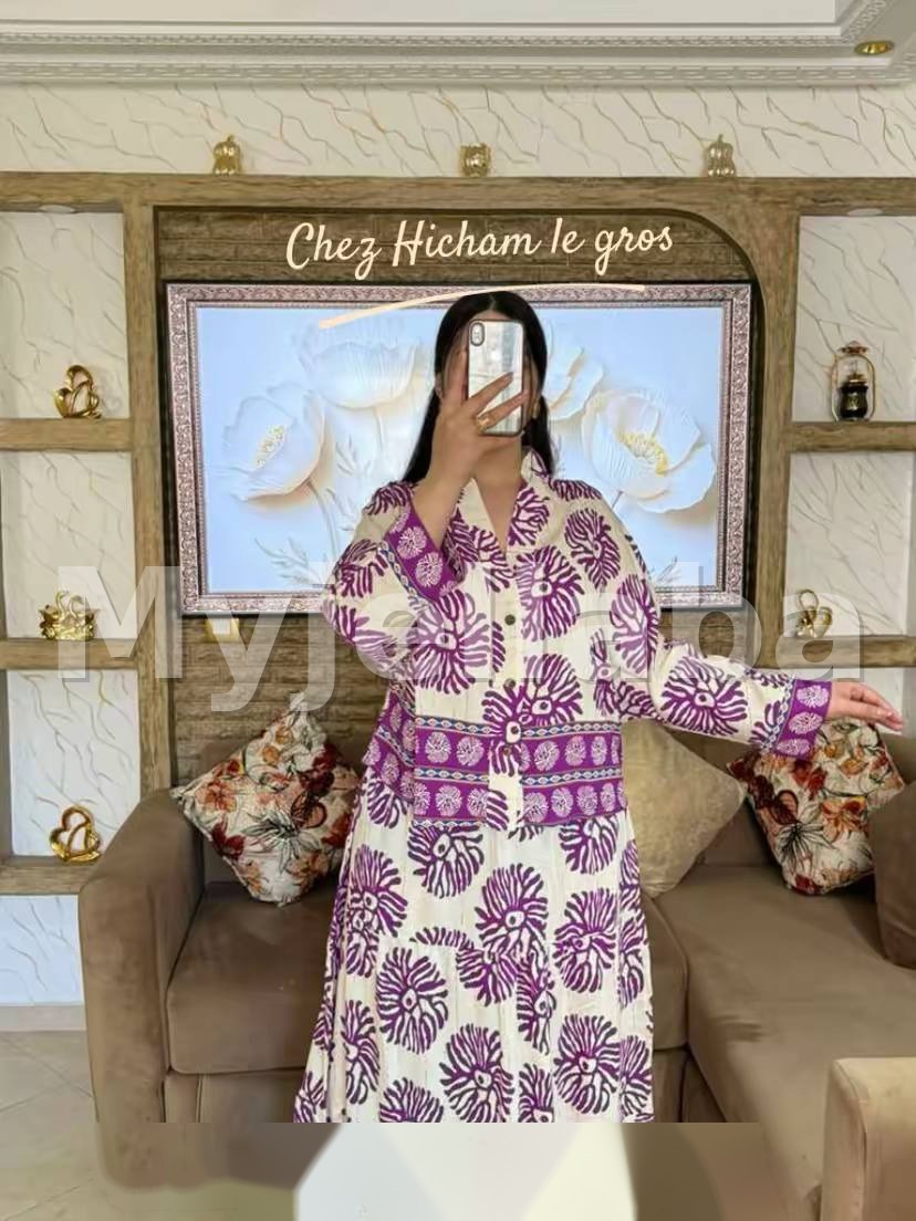 Ensemble deux pièces motif floral africain - 4