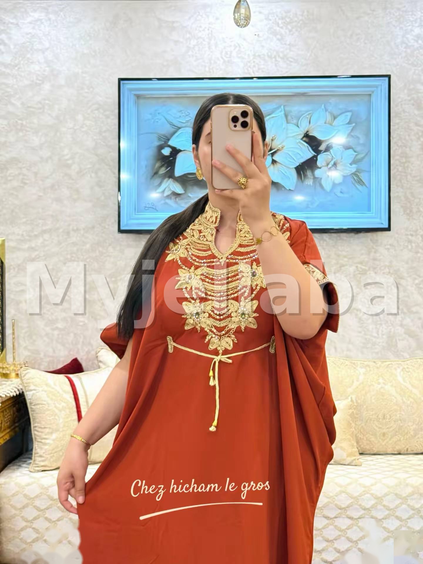 Jellaba Moderne Brodée Vert Printemps - 14