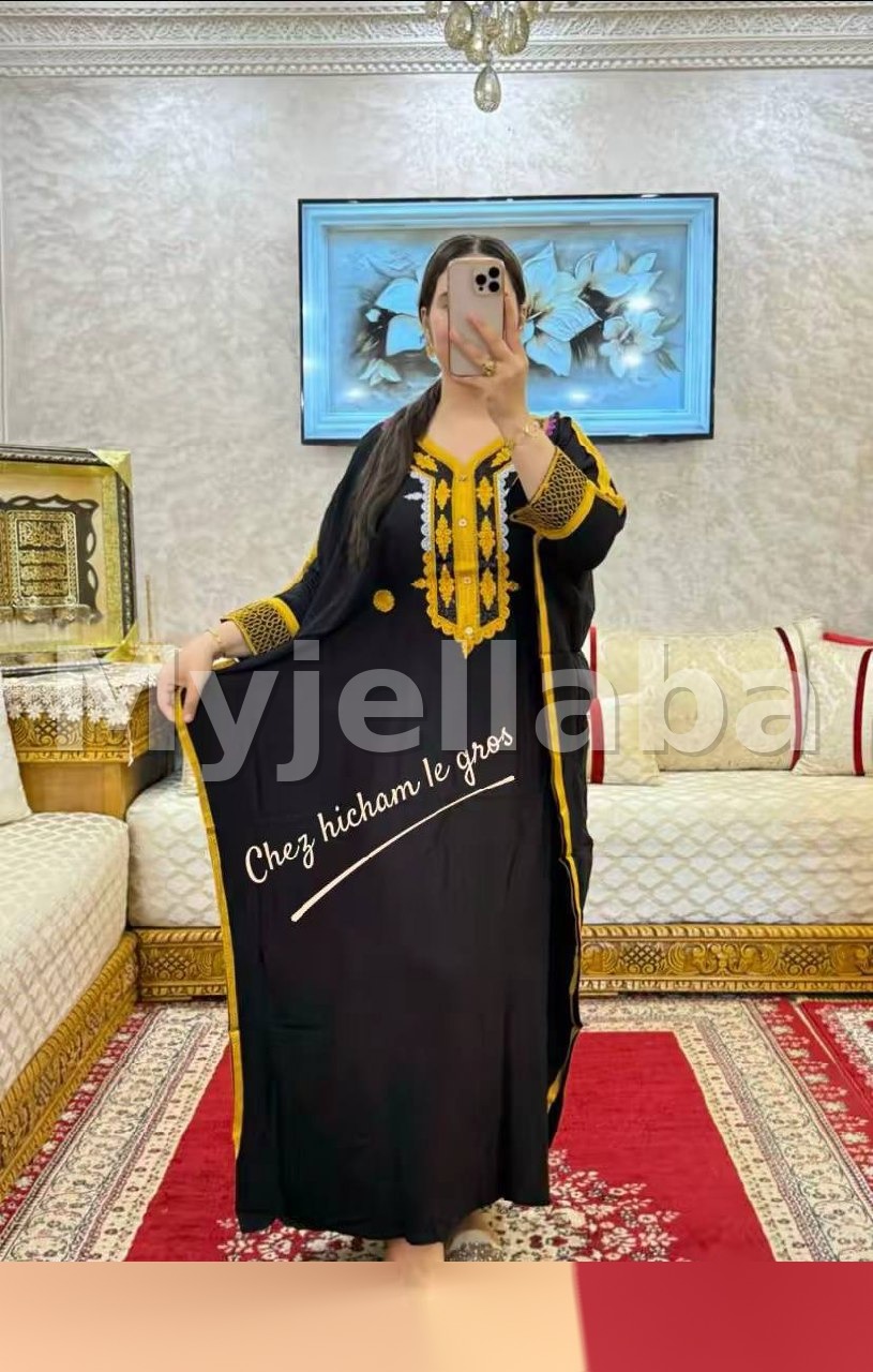 Boubou Orange Brodée Violet