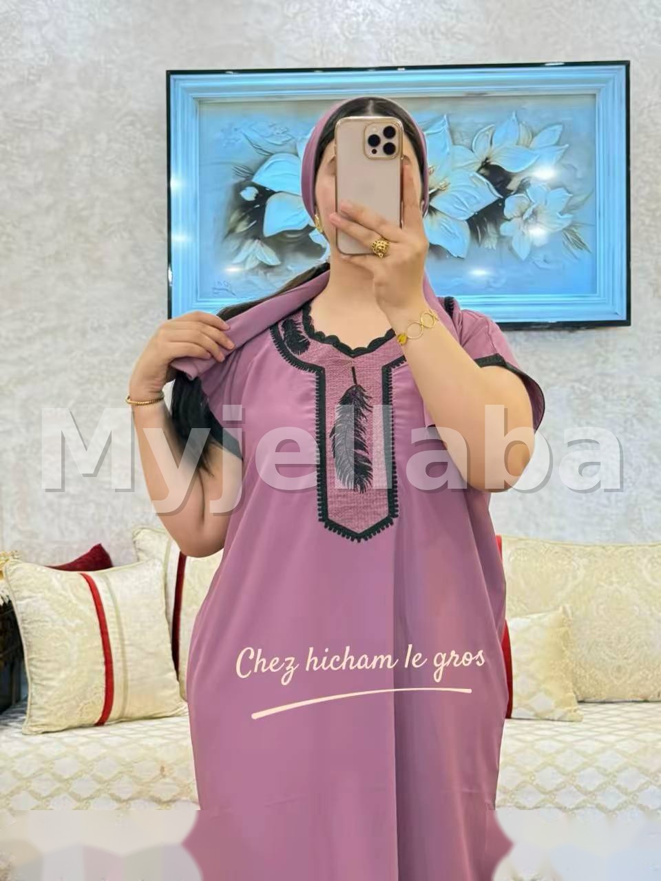 Jellaba Mauve Moderne - 3