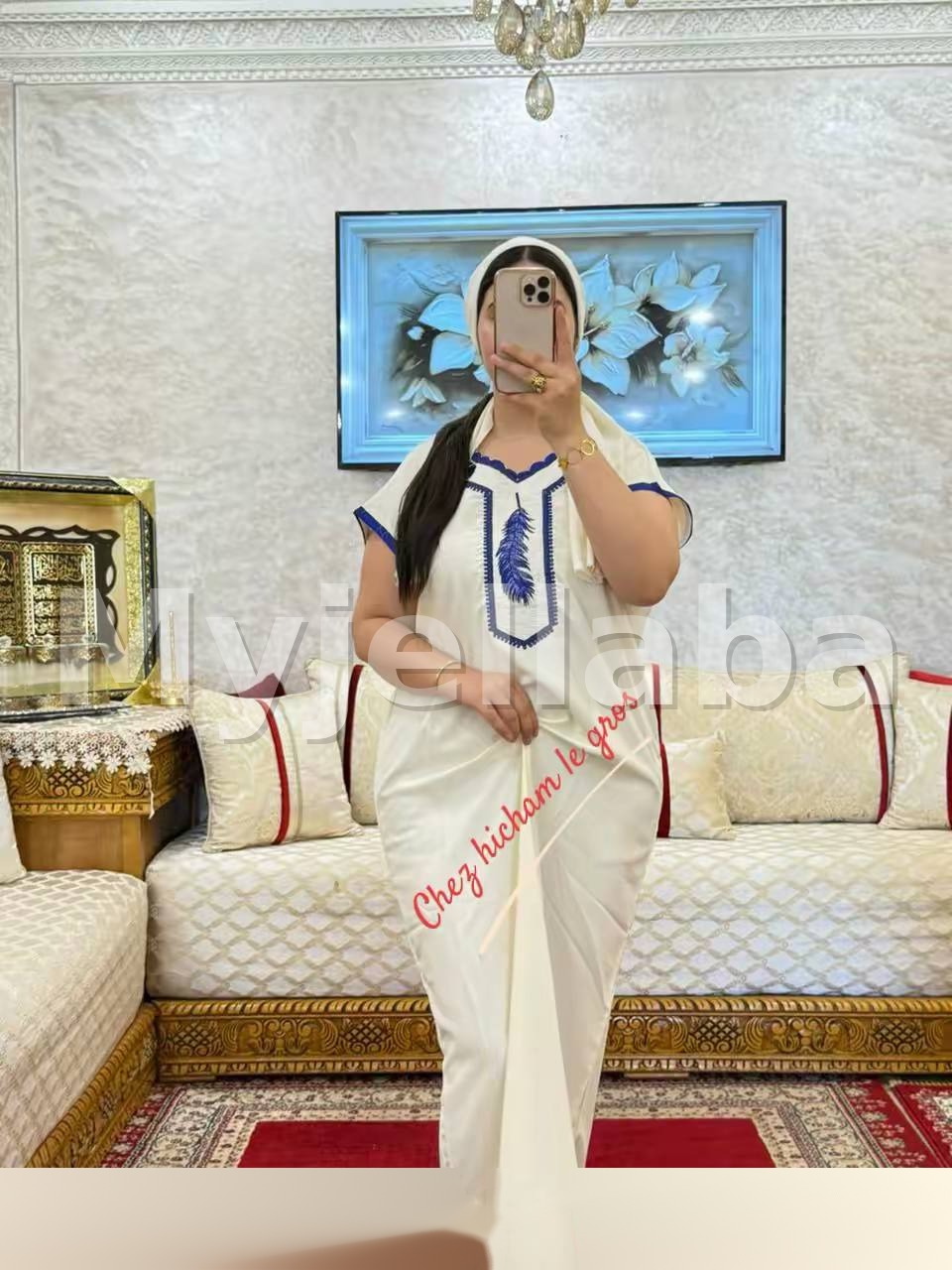 Jellaba Moderne Broderie Plume