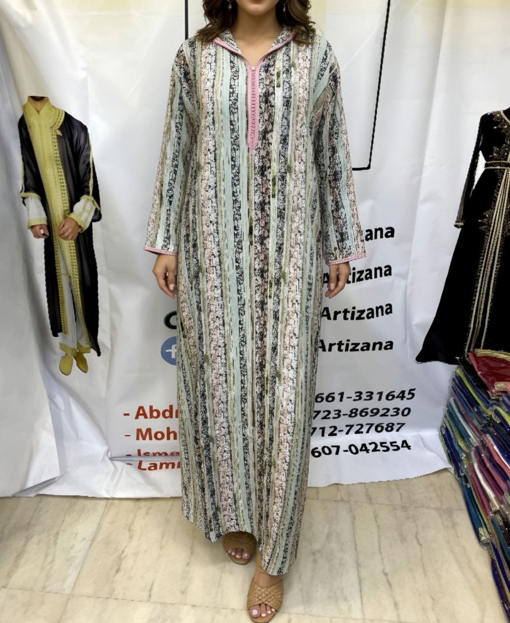 Jellaba Rayée Terre d'Ombre - 7