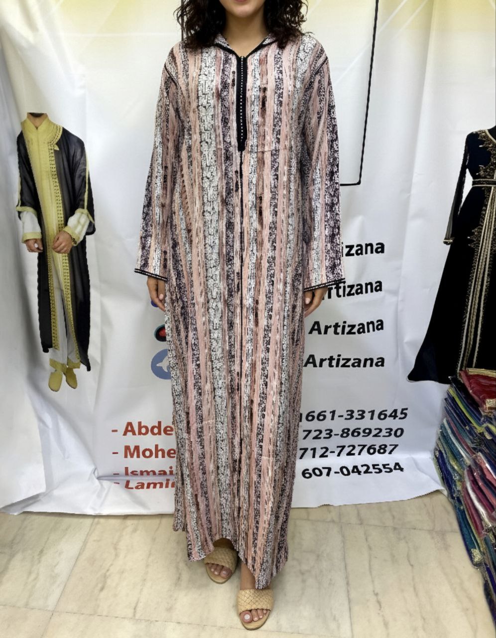 Jellaba Rayée Terre d'Ombre - 10