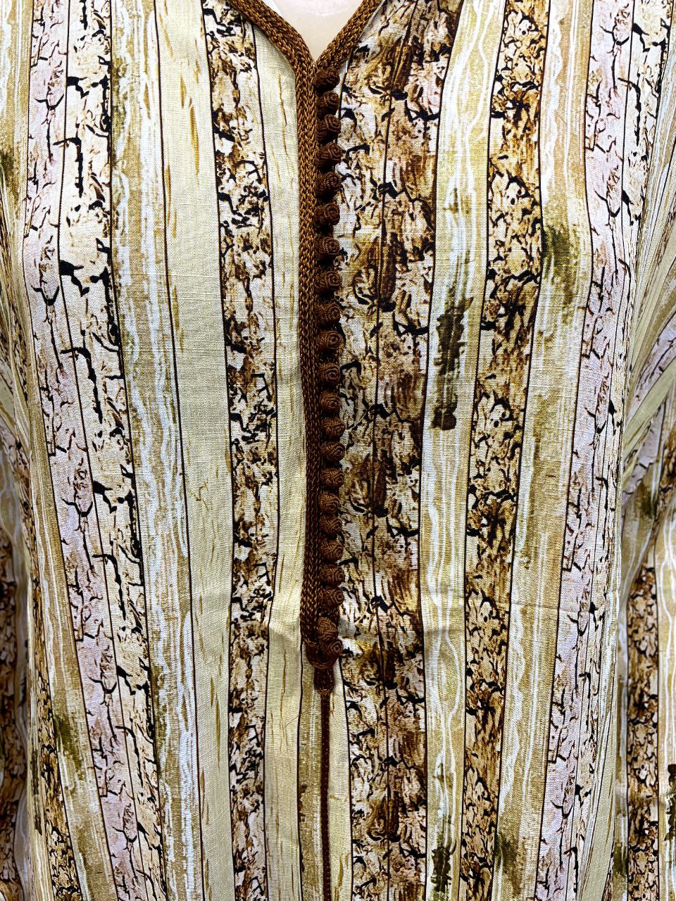 Jellaba Rayée Terre d'Ombre