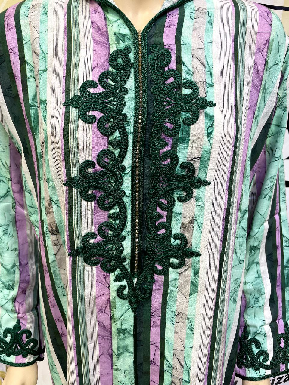 Jellaba Moderne Imprimée et Brodée - 4