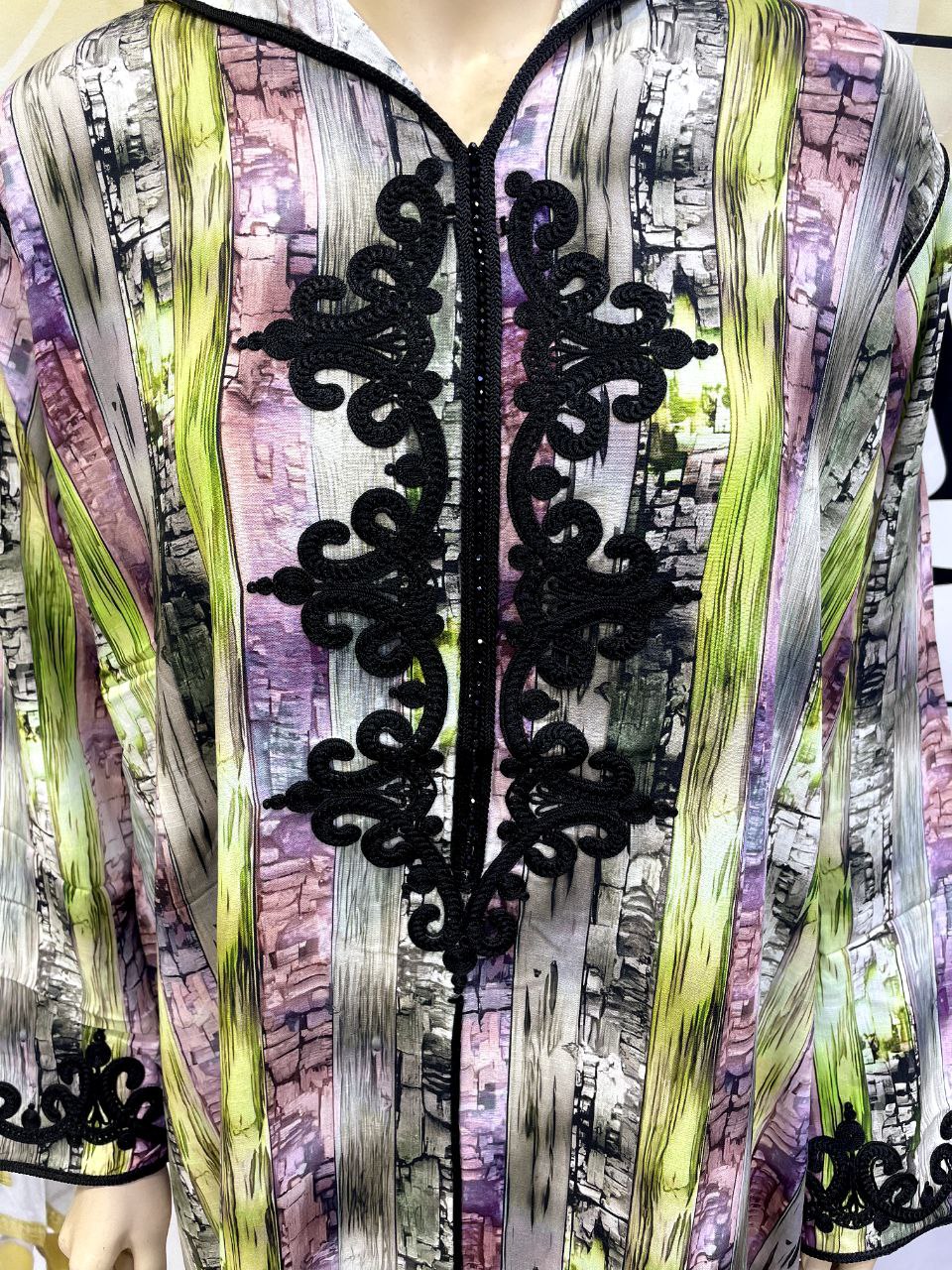 Jellaba Moderne Imprimée et Brodée