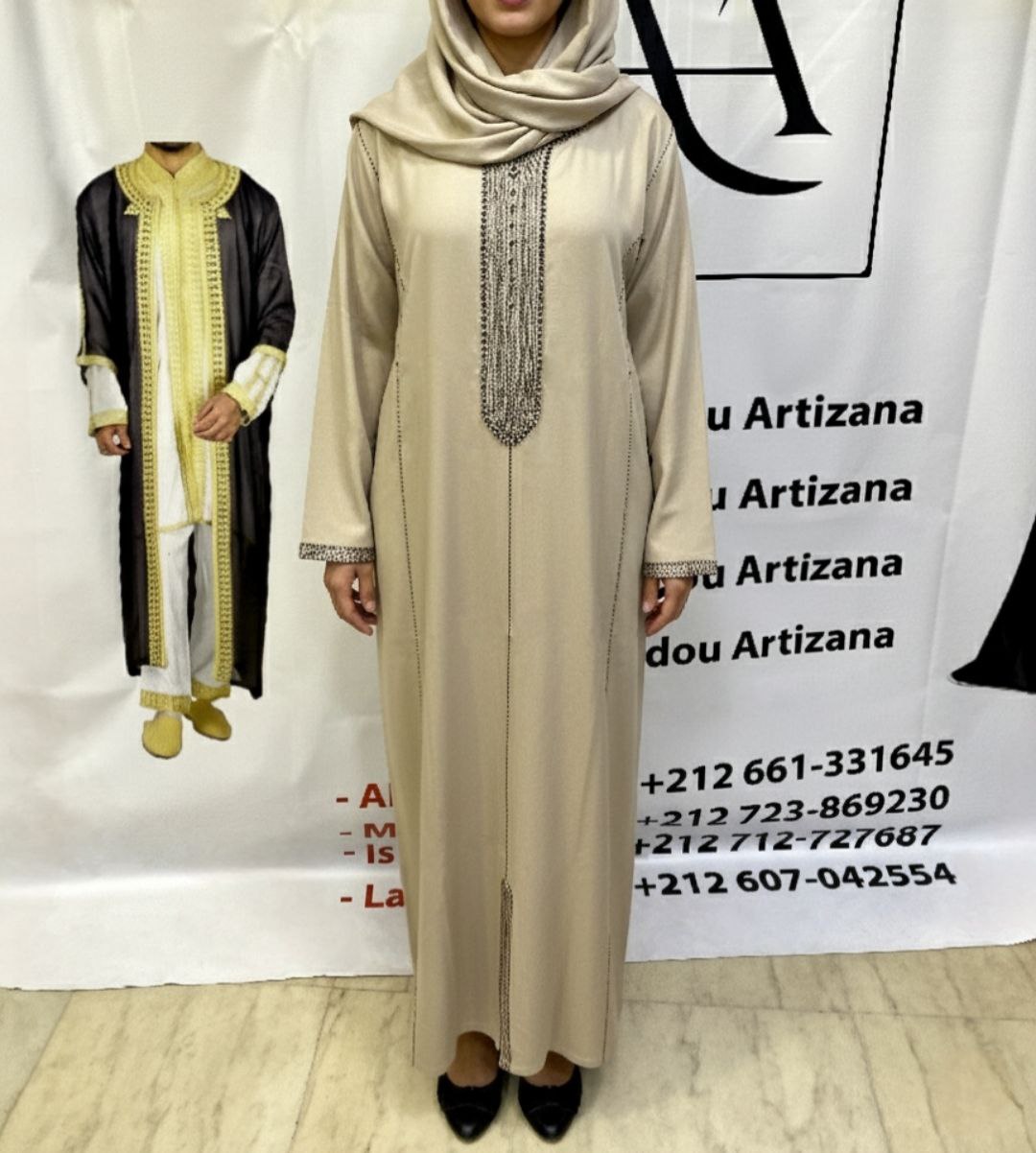 Jellaba Moderne Brodée Fuchsia - 6