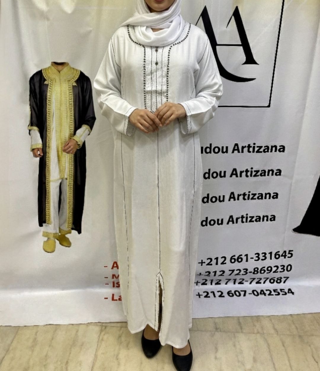 Jellaba Moderne Brodée Fuchsia - 4