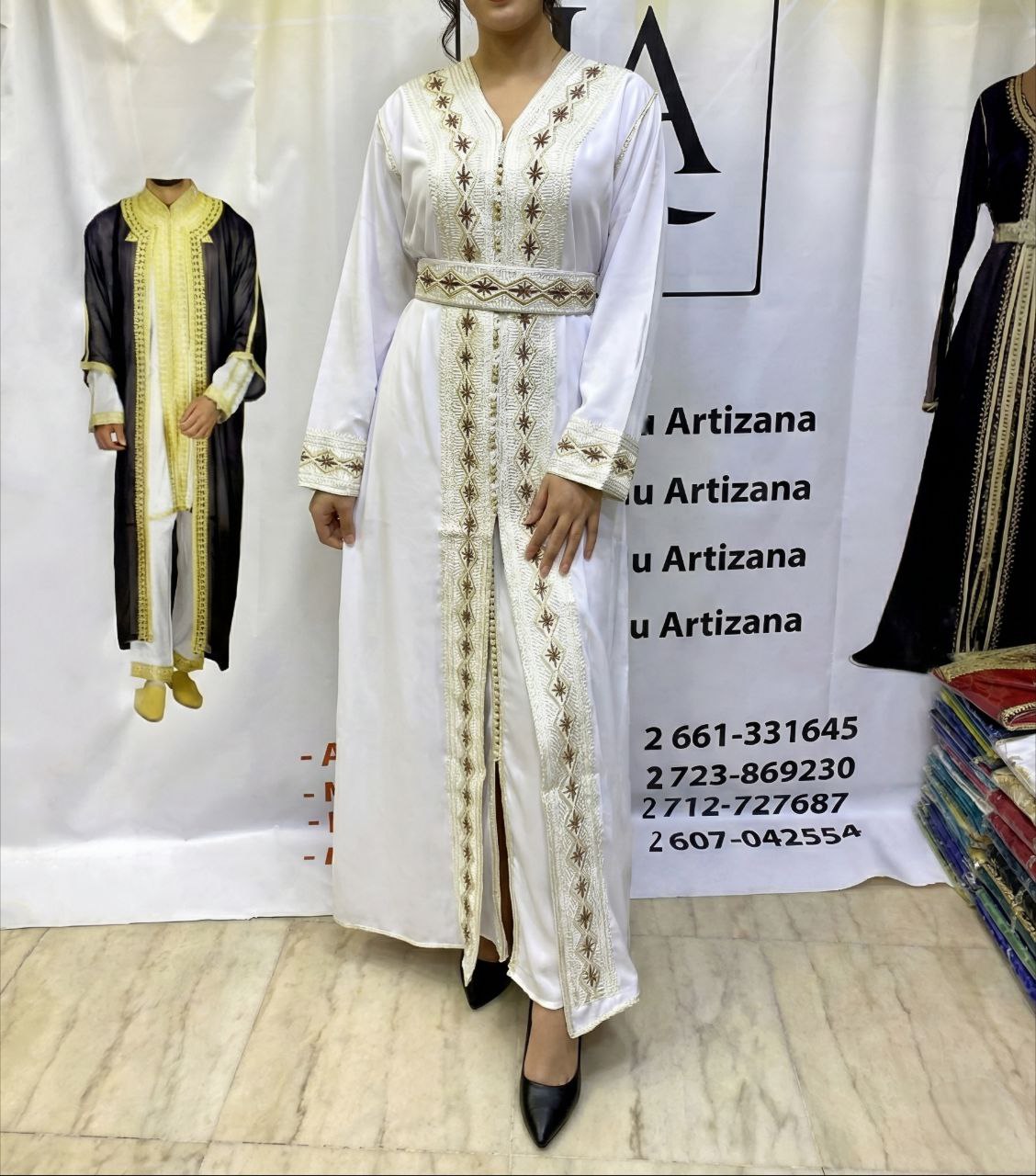 Jellaba Blanche Broderie Or