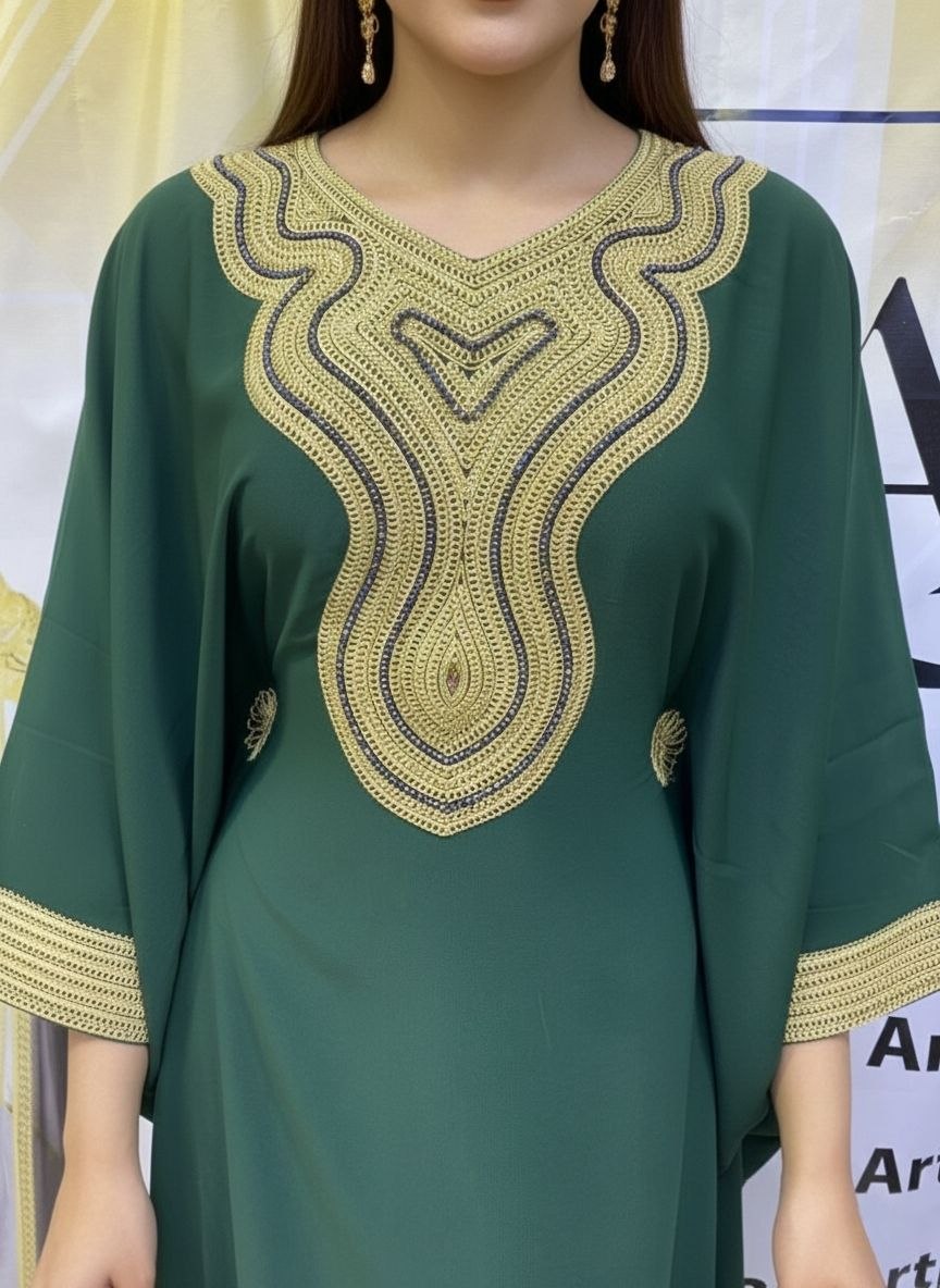 Boubou Violet Royal Brodée Or - 3