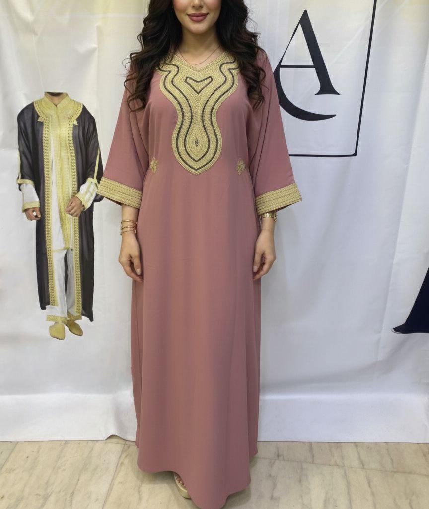 Boubou Élégant Brodée Or - 7