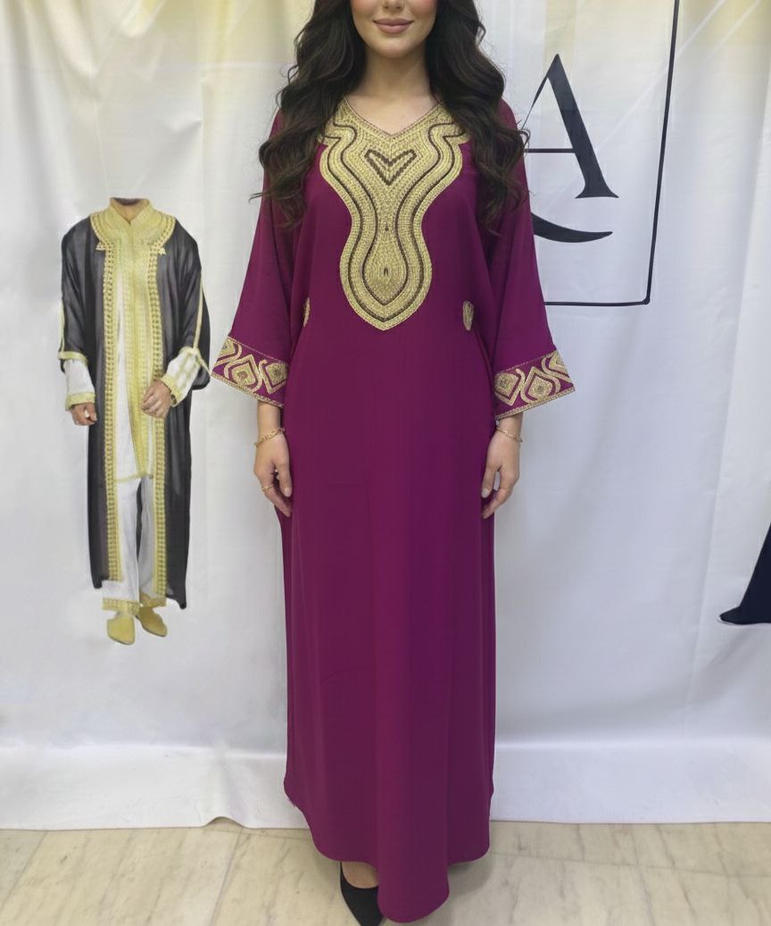 Boubou Élégant Brodée Or - 8