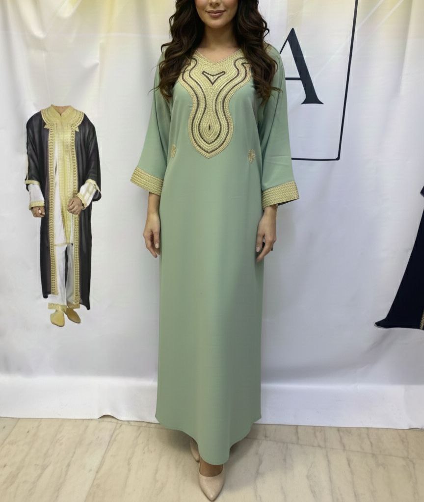 Boubou Élégant Brodée Or - 9