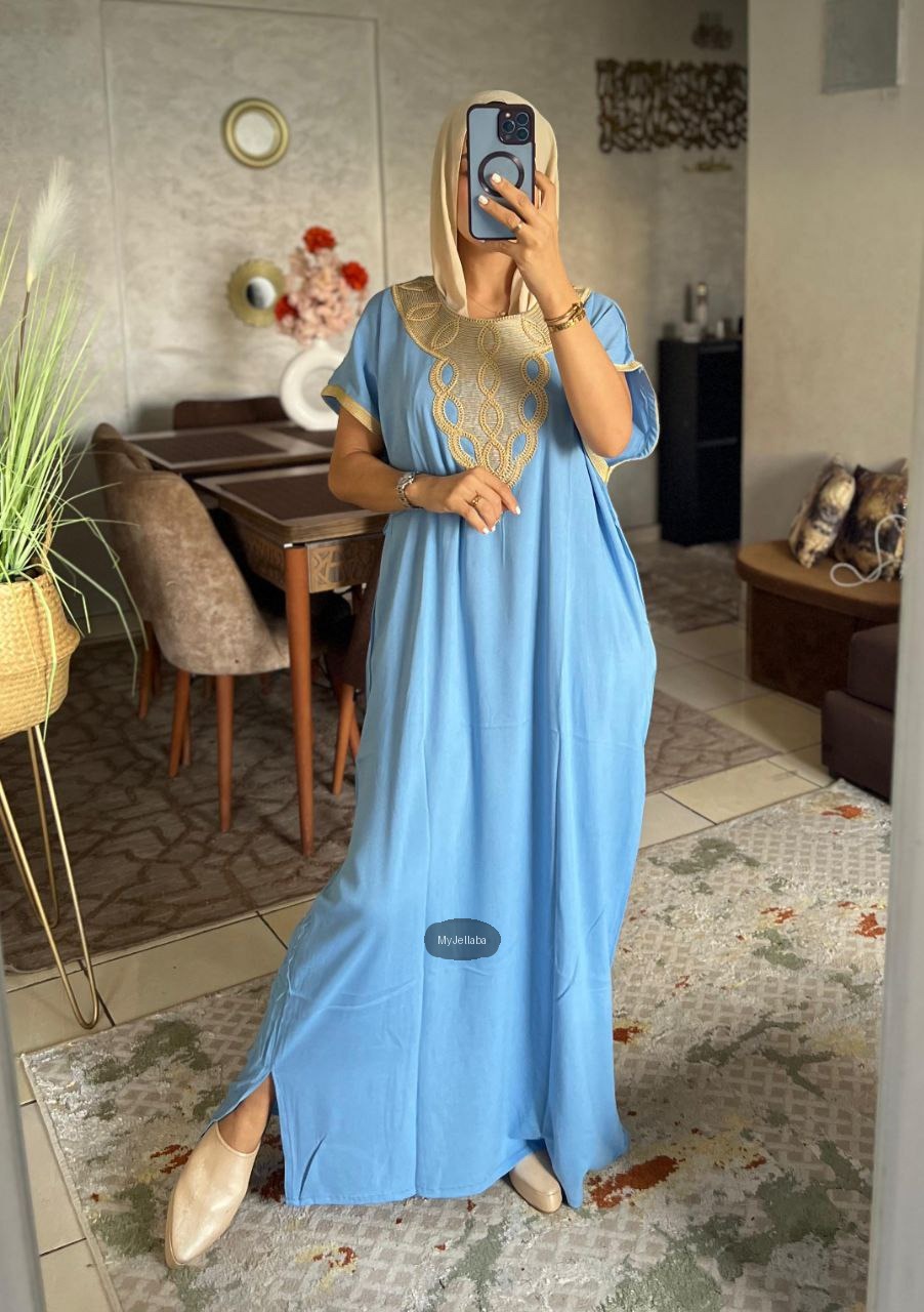 Boubou Élégant Violet et Or - 6