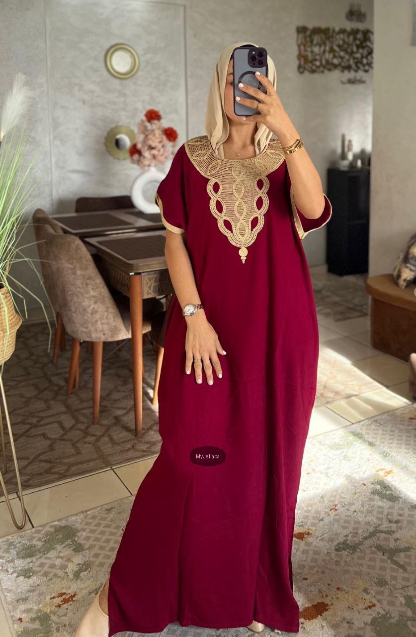 Boubou Élégant Violet et Or - 22