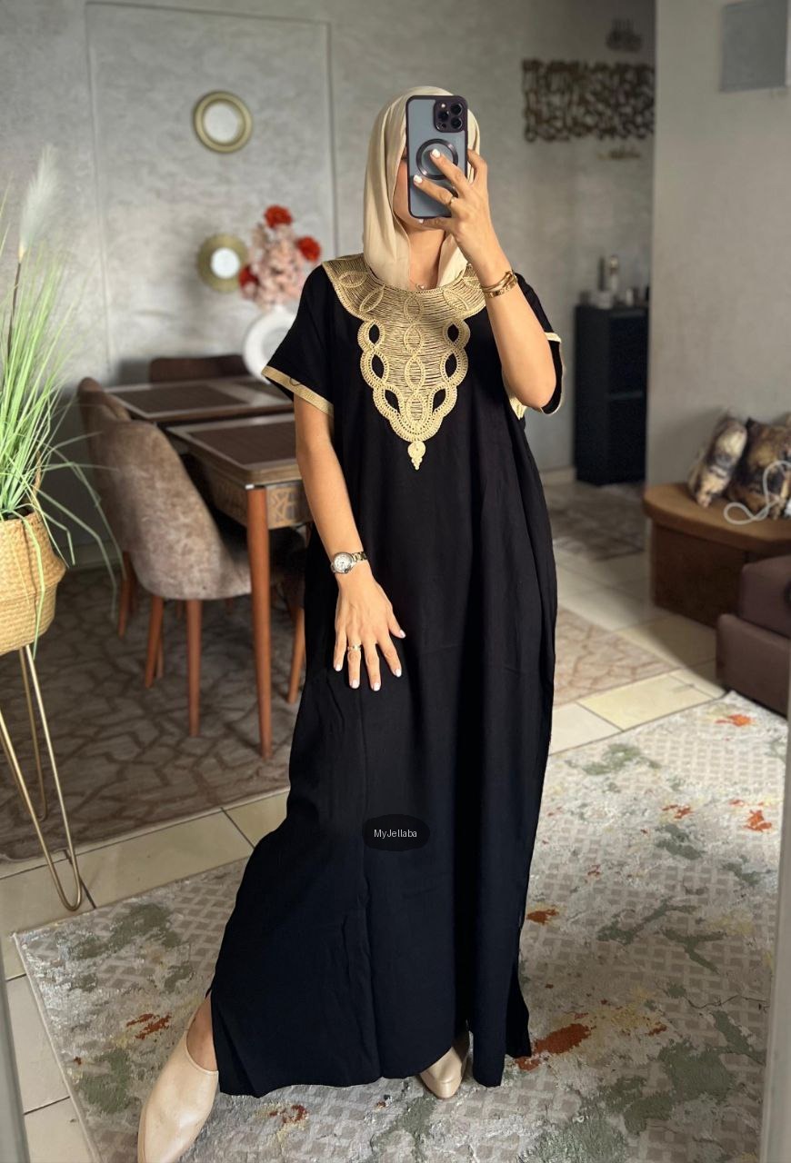 Boubou Élégant Violet et Or - 19