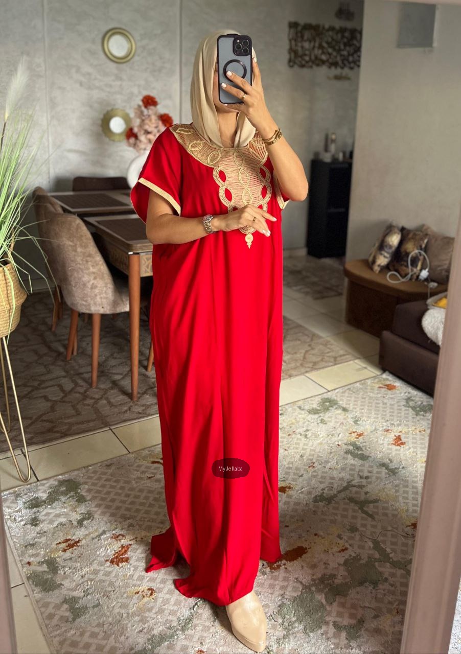 Jellaba Ample Violette Brodée - 7