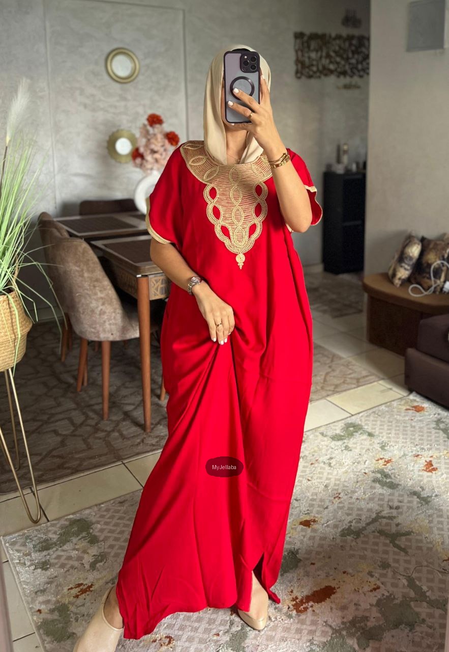 Jellaba Ample Violette Brodée - 11