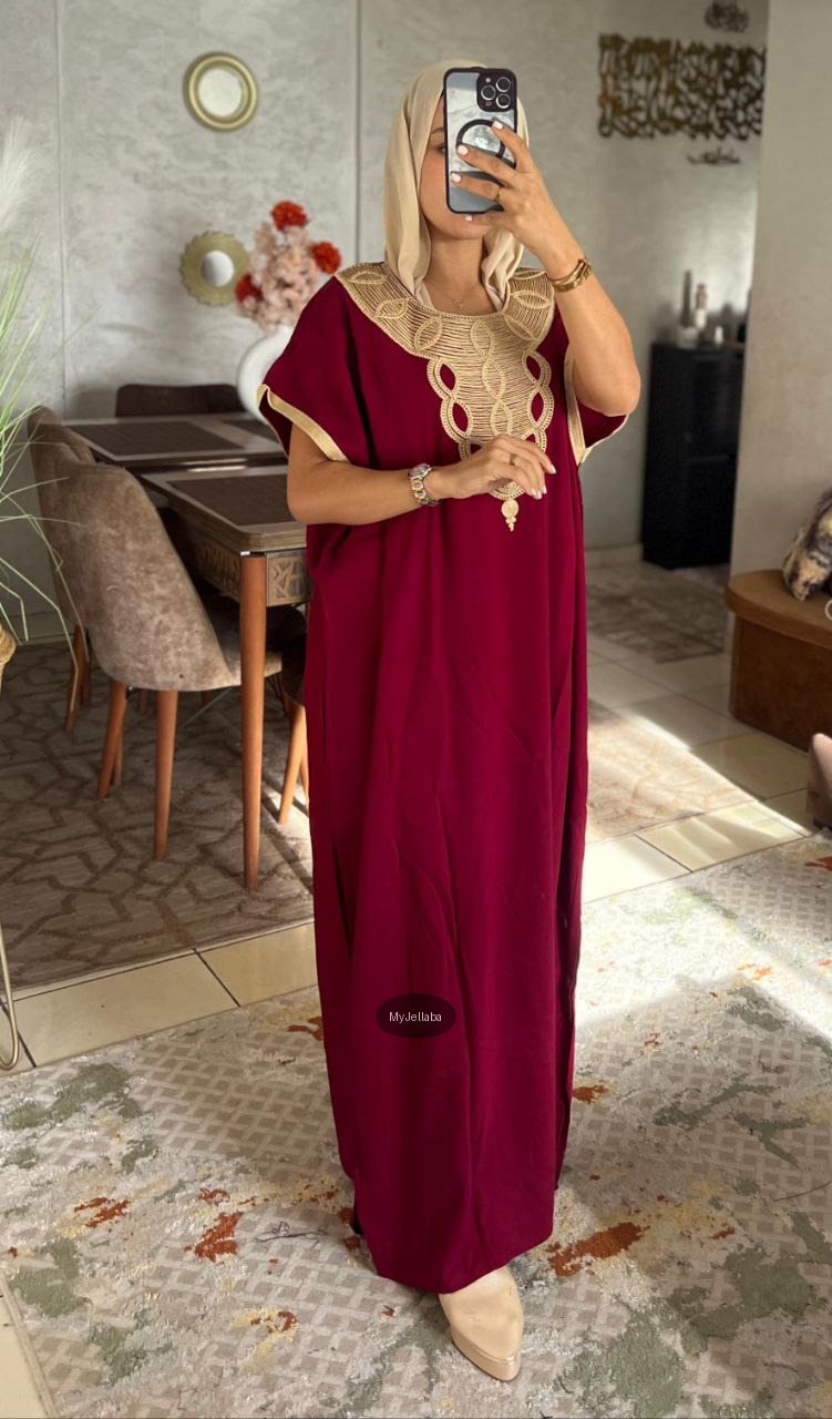 Jellaba Ample Violette Brodée - 19