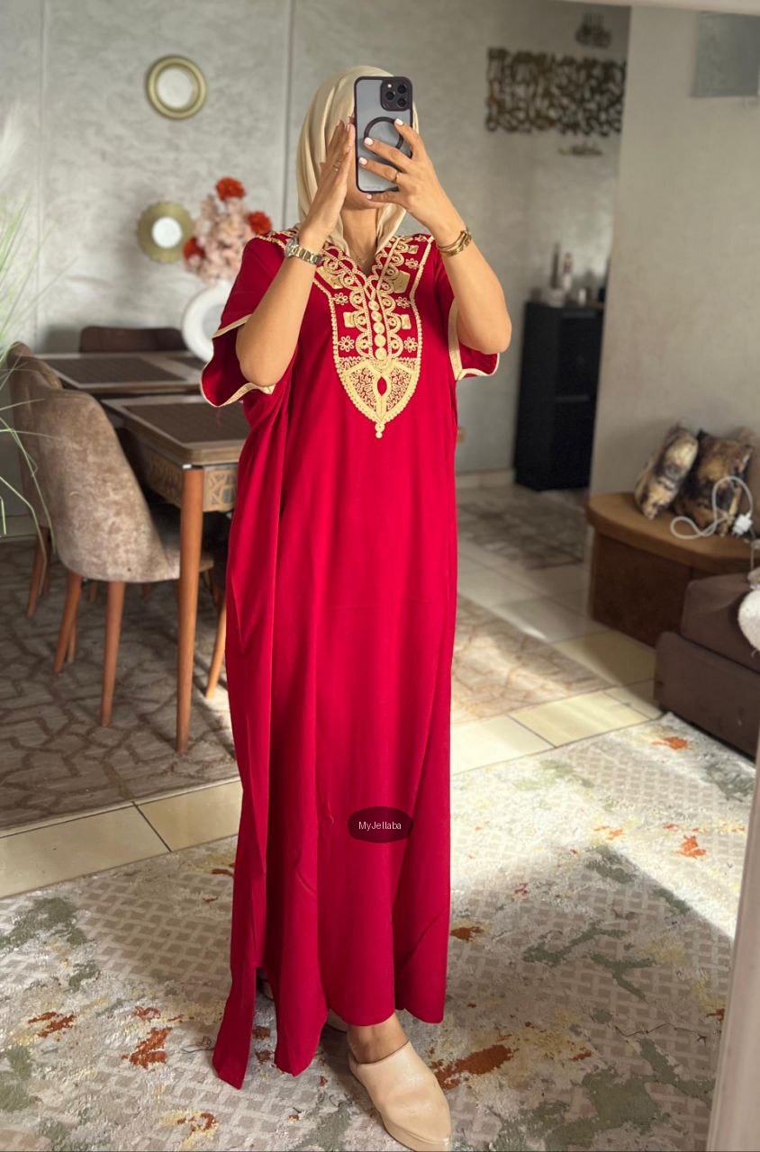 Jellaba Royale Bleue Brodée Or - 14