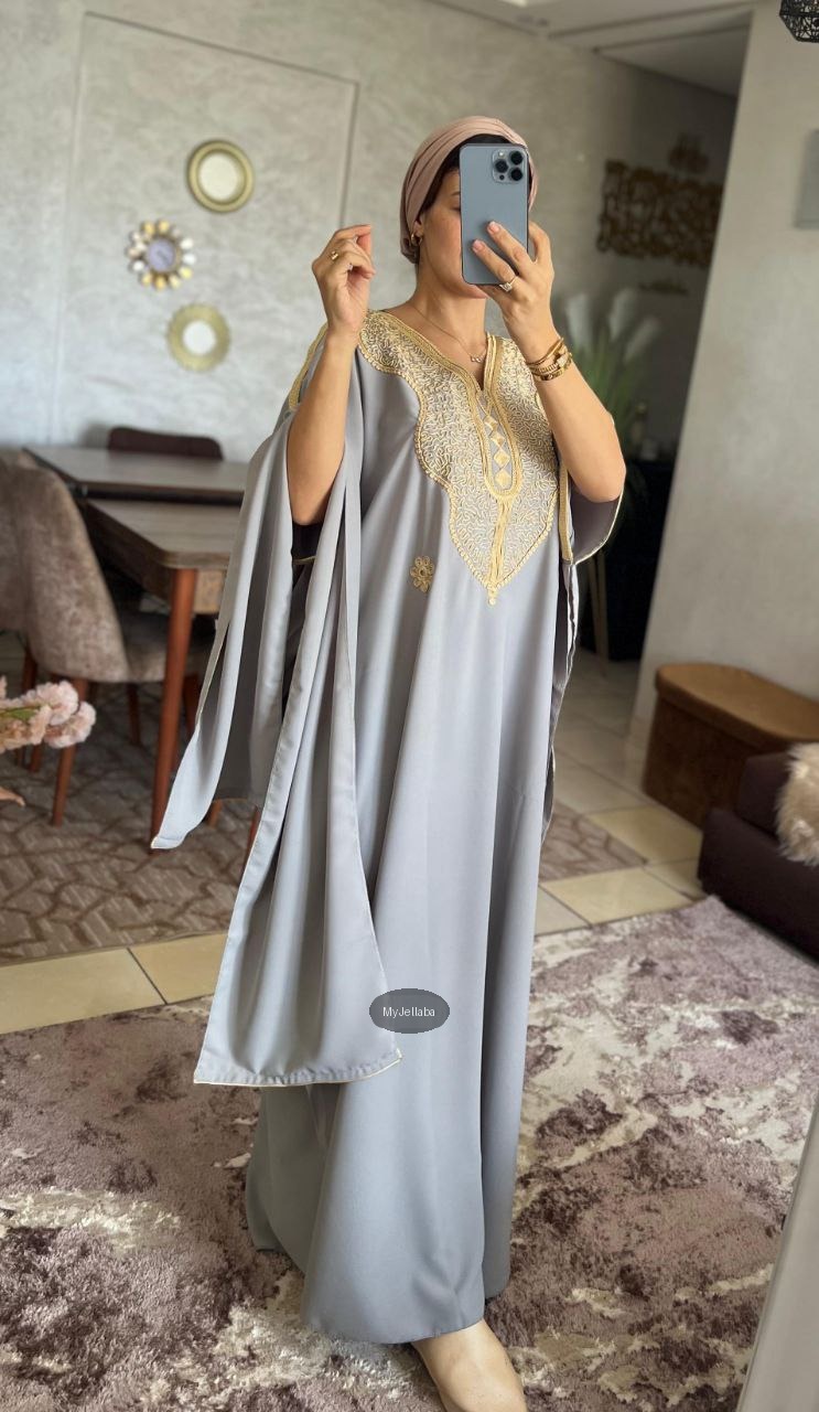 Jellaba Royale Fuchsia Brodée Or - 10