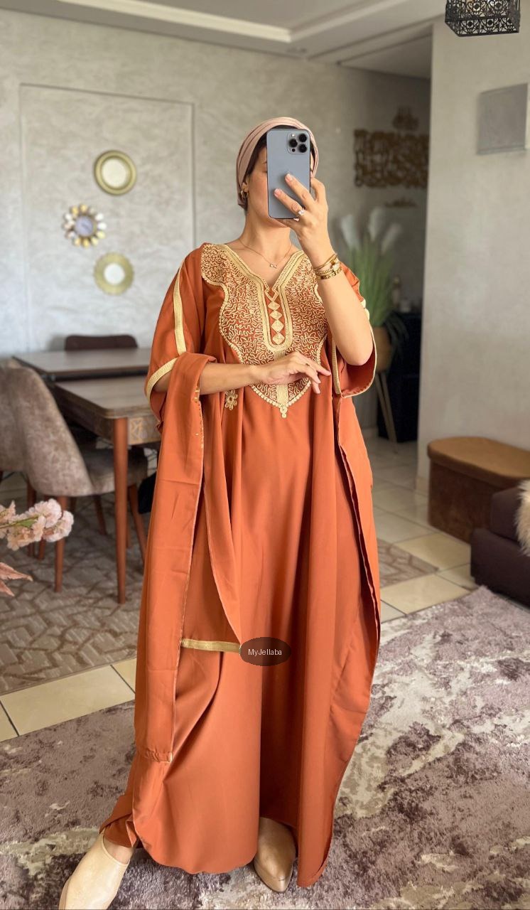 Jellaba Royale Fuchsia Brodée Or - 9