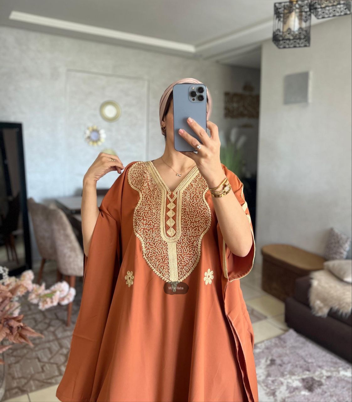 Jellaba Royale Fuchsia Brodée Or - 5