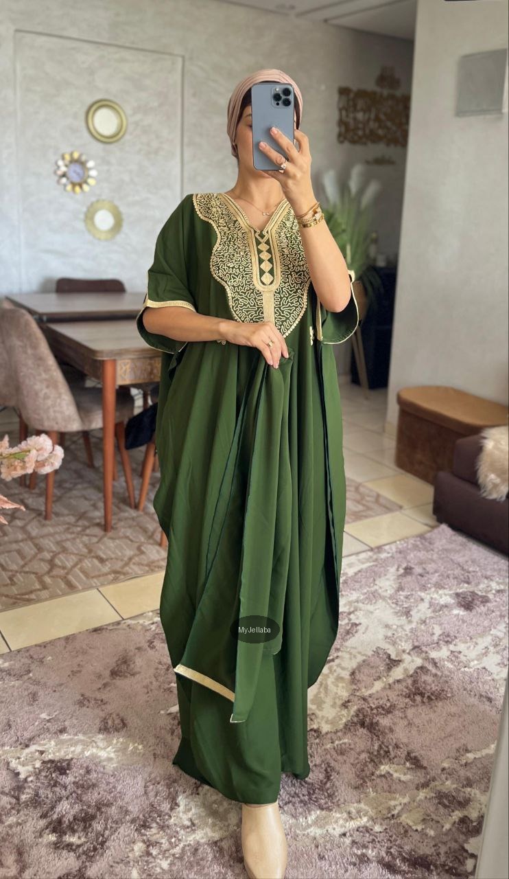 Jellaba Marocaine Broderie Dorée