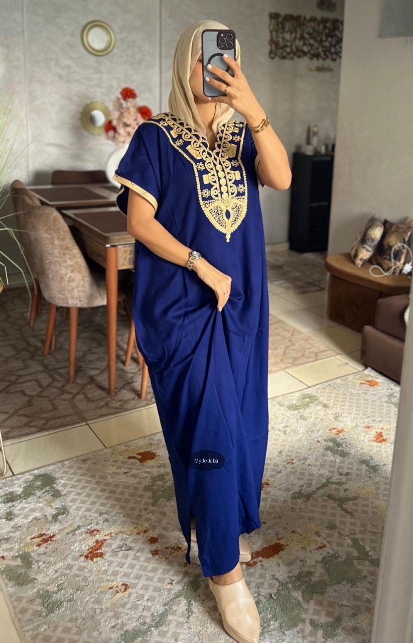 Jellaba Traditionnelle Royale Bleue