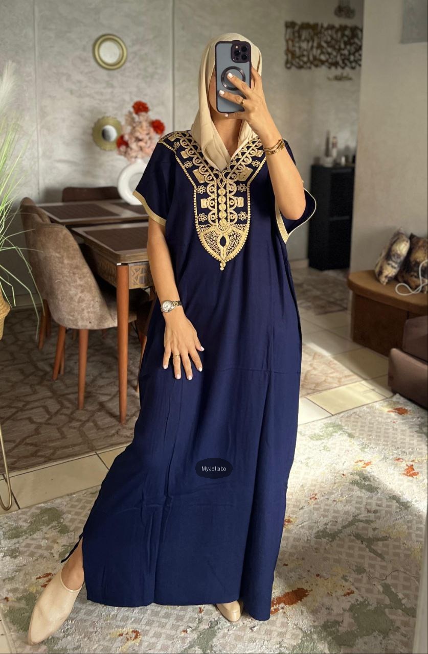 Jellaba Traditionnelle Royale Bleue - 7