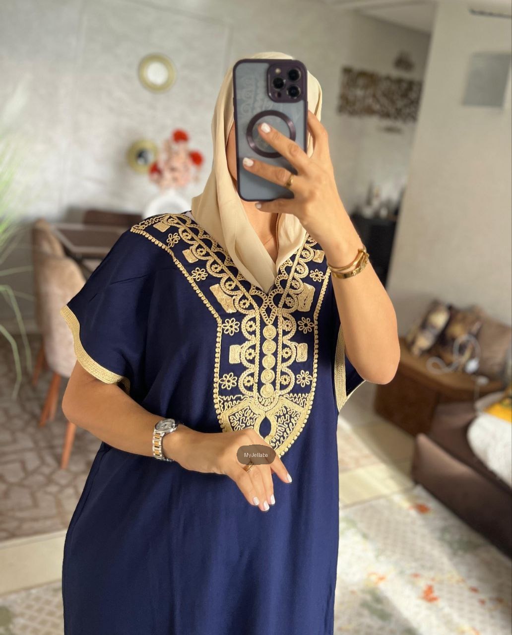 Jellaba Traditionnelle Royale Bleue - 9