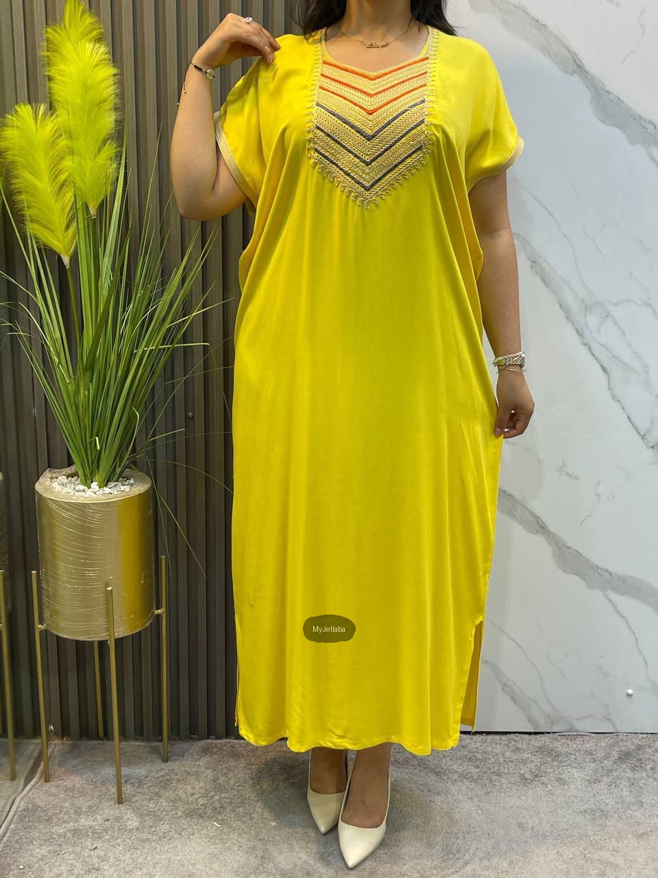 Jellaba Moderne Brodée Fuchsia - 6