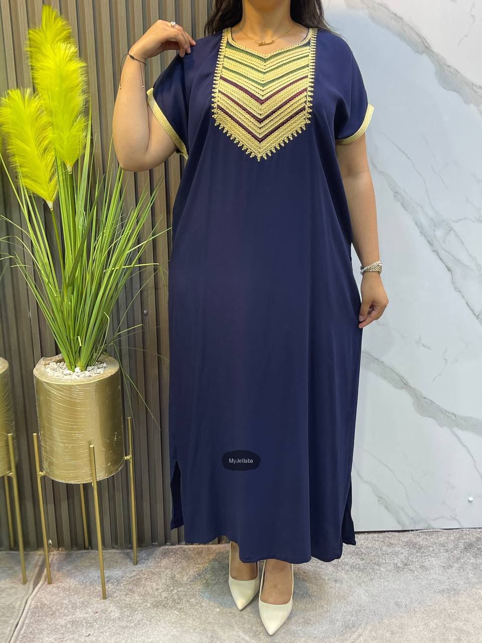 Jellaba Moderne Brodée Fuchsia - 7