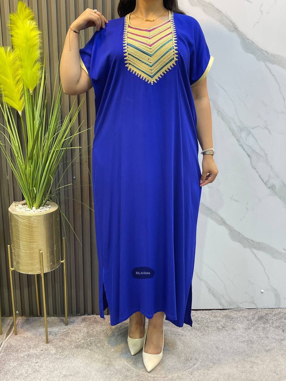 Jellaba d'Intérieur Rose Fushia Brodée - 5