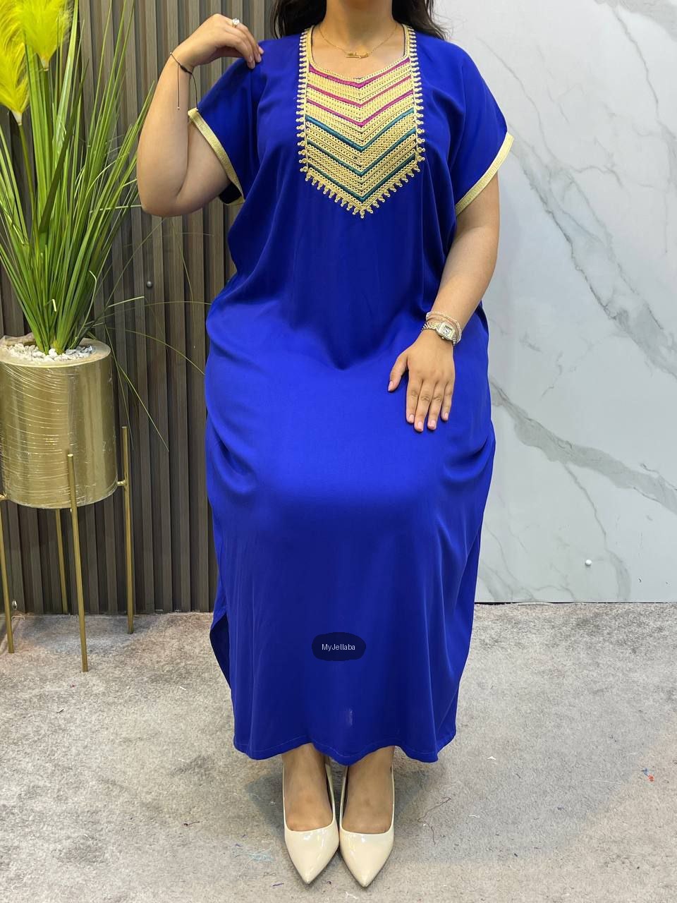 Jellaba d'Intérieur Rose Fushia Brodée