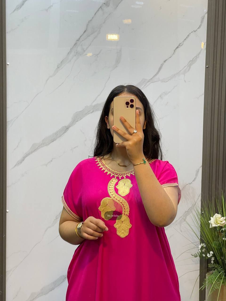 Jellaba Fuchsia Broderie Dorée - 9