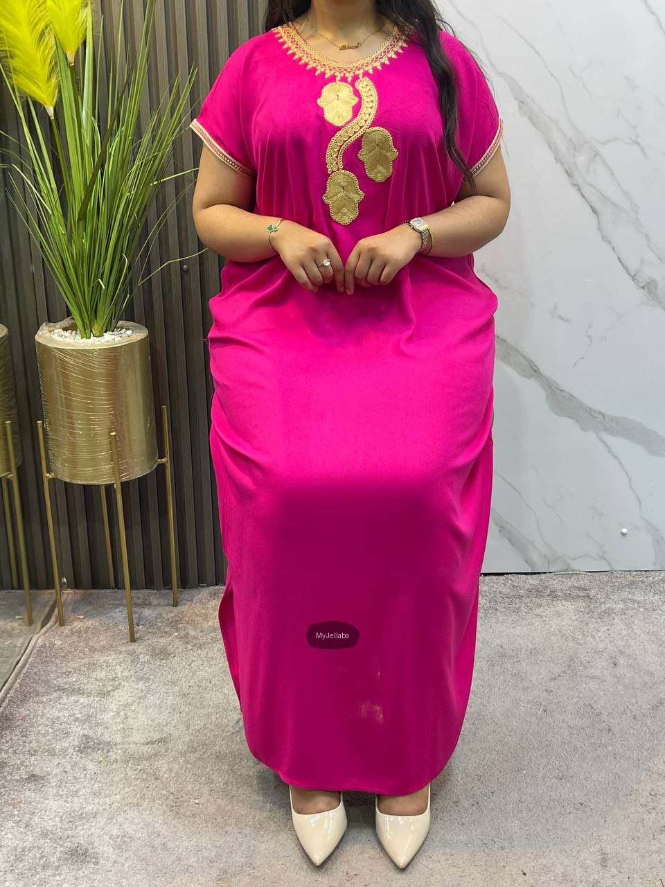 Jellaba Fuchsia Broderie Dorée