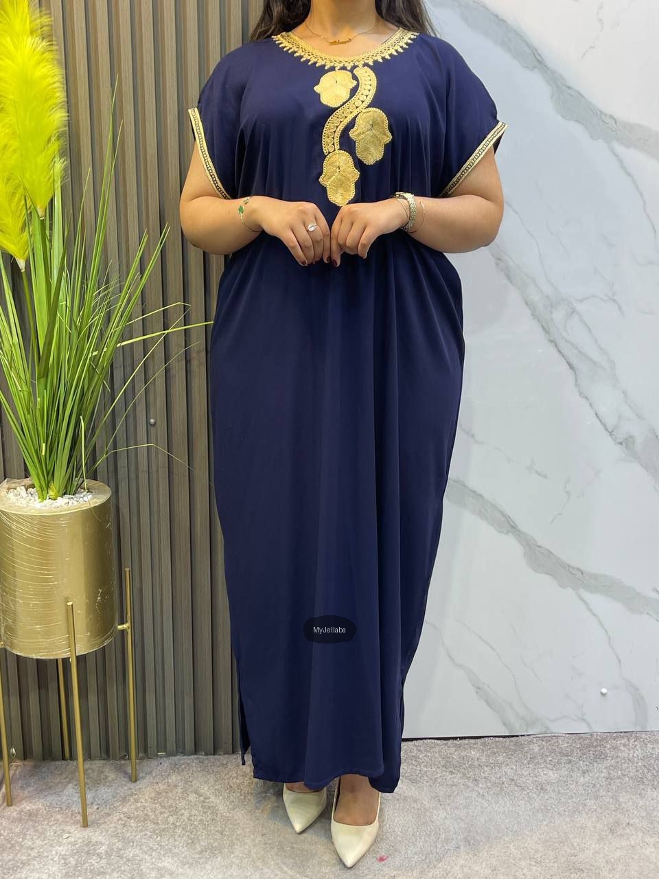 Jellaba Moderne Émeraude Brodée - 7