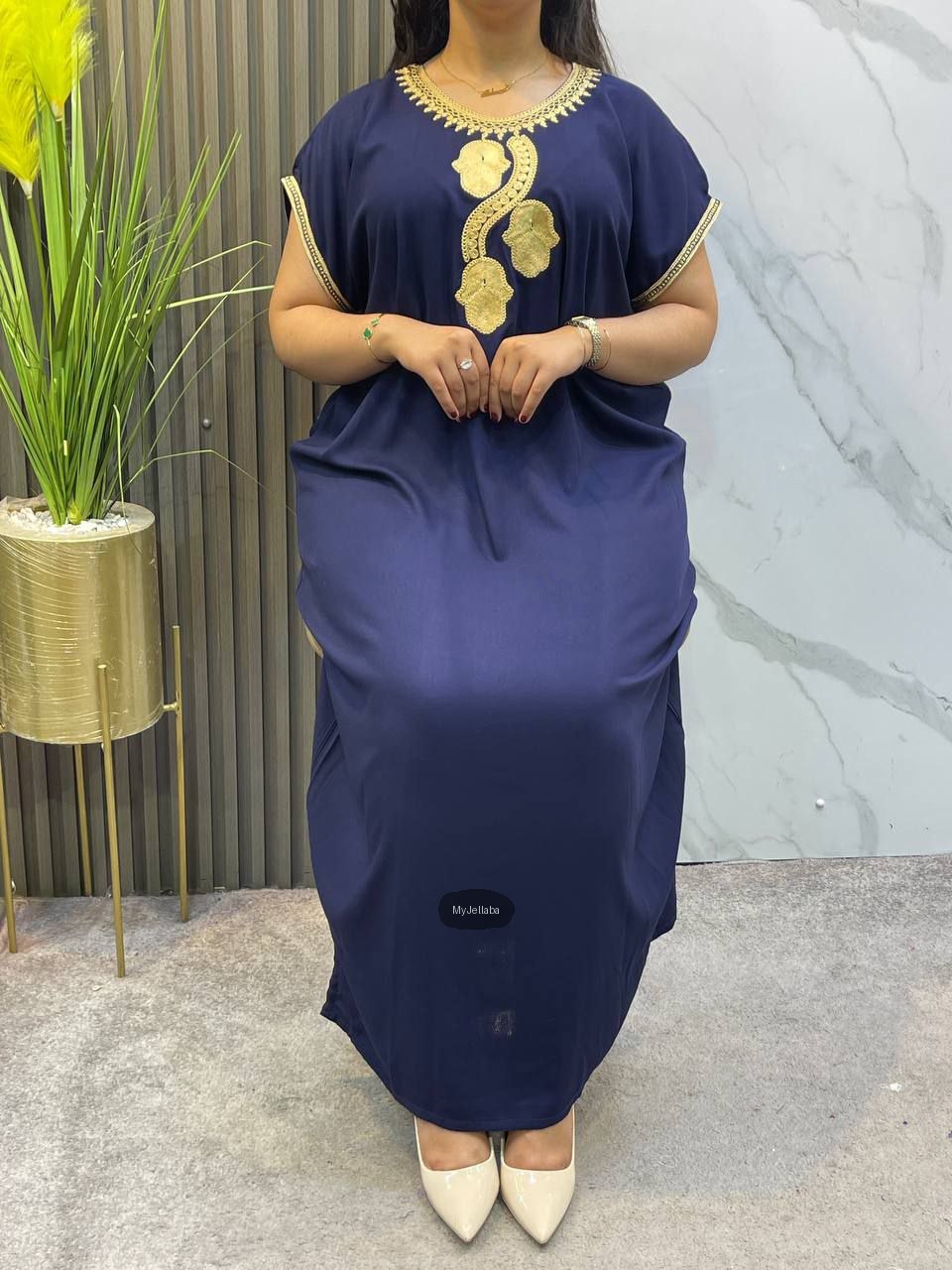 Jellaba Moderne Émeraude Brodée - 4