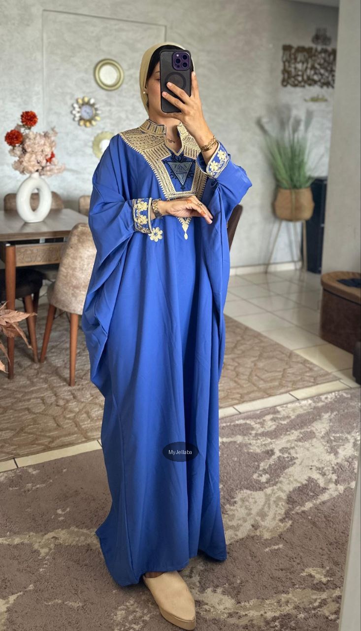 Jellaba Royale Bleue Brodée - 3
