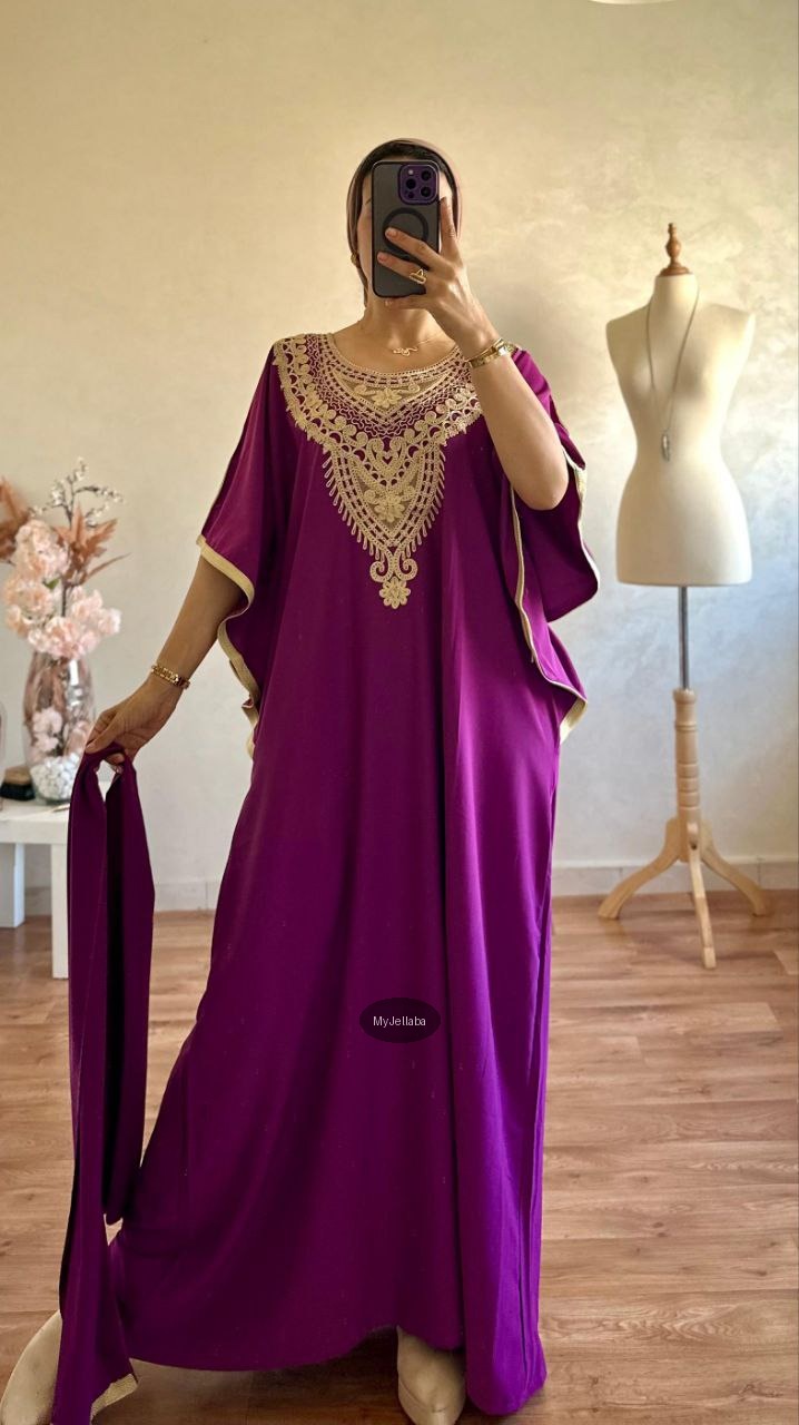 Jellaba Vert Émeraude Brodée Or - 9