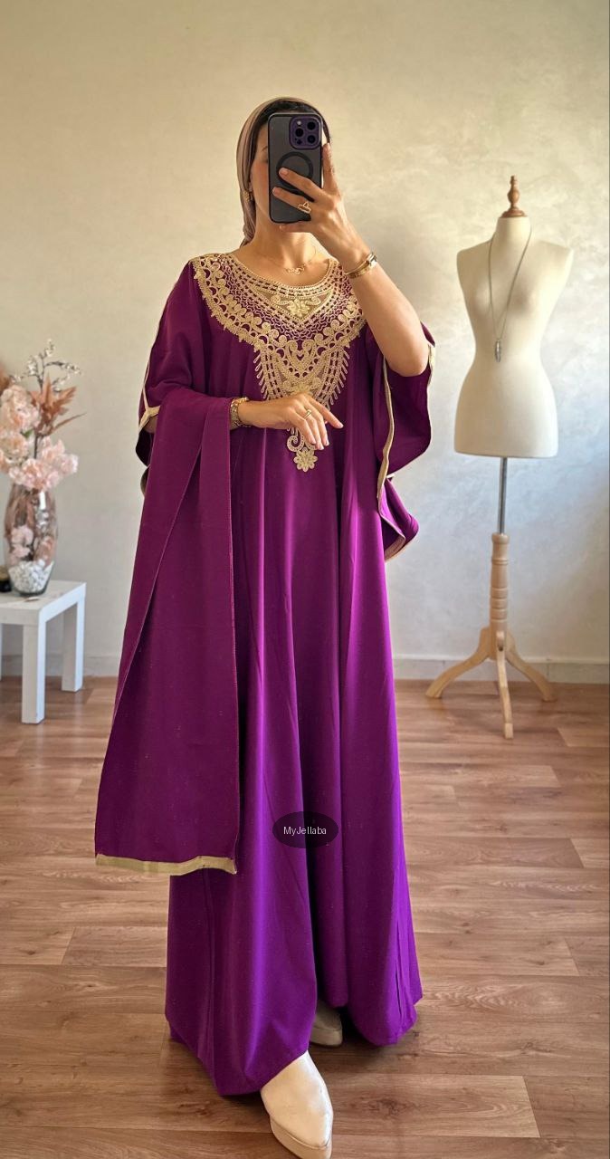 Jellaba Vert Émeraude Brodée Or - 7